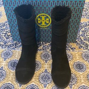 Tory Burch Flat All-Weather Boot Double Faced Shearling Sz 10